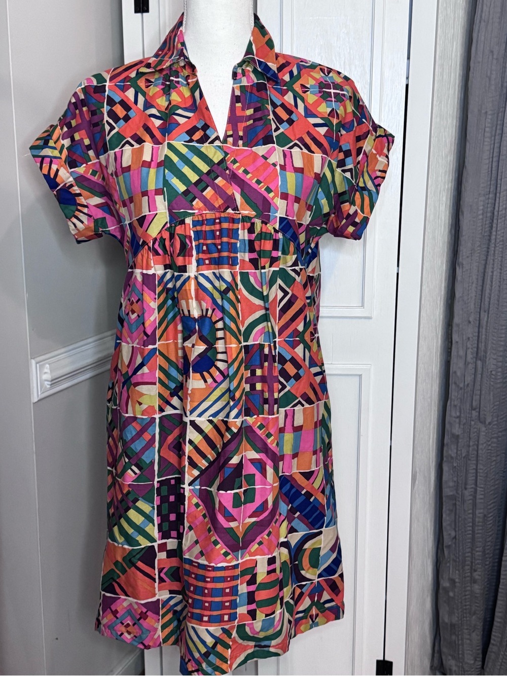 Uncle Frank Multicolor Geometric Dress w/ Pockets Like NEW Size XS